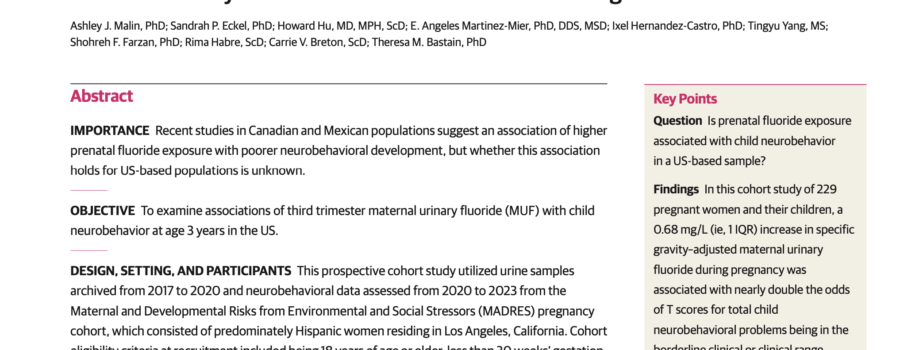 JAMA fluoride neurological devleopment study